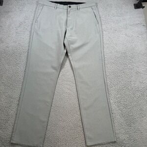 BONOBOS Golf Pants Mens 35 32 Slim Fit Light Grey Recycled Polyester Stretch